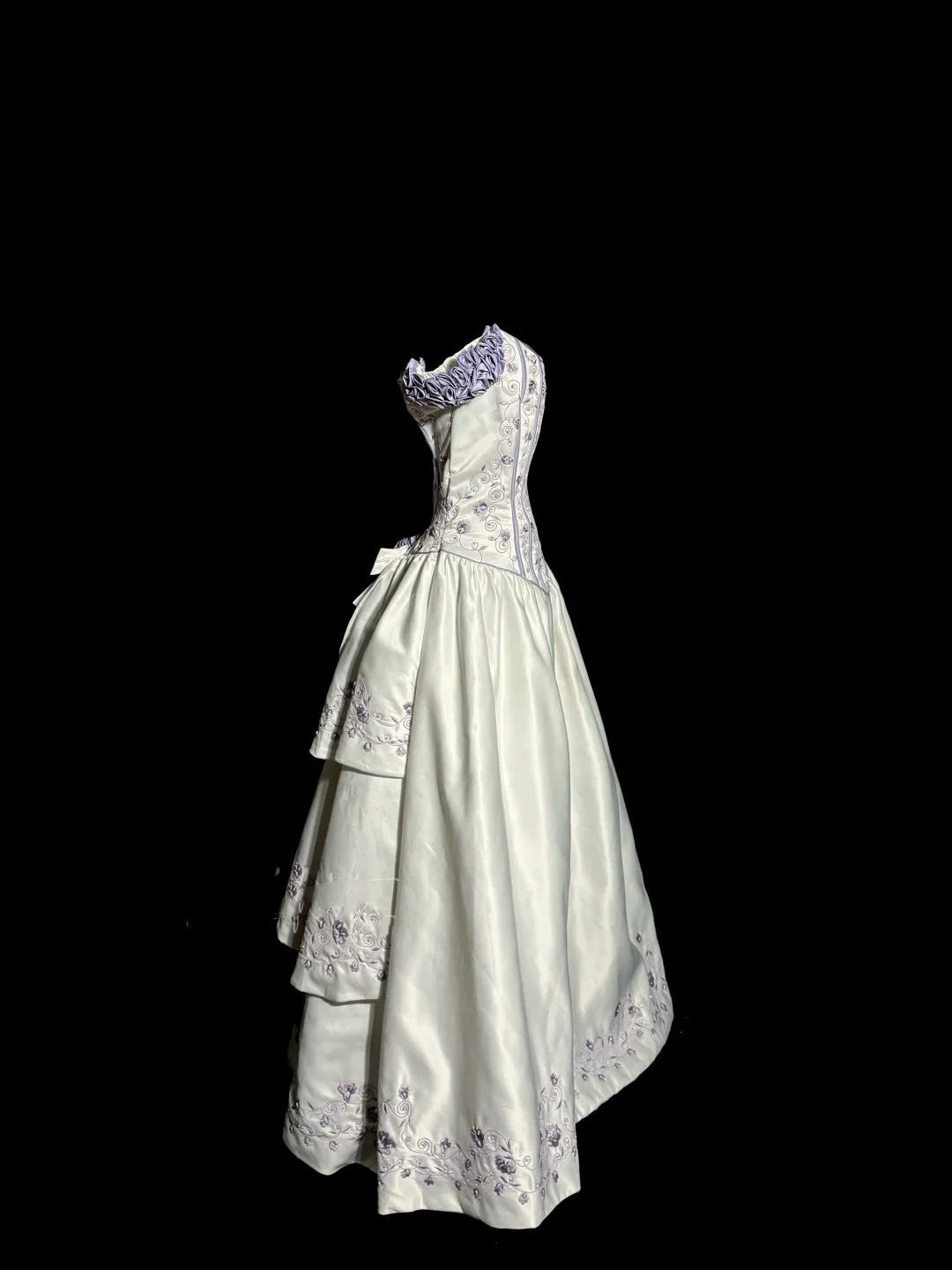 Aesthetic Ball Gown Off The Shoulder White Prom Dress Ruffle Long Party Dress