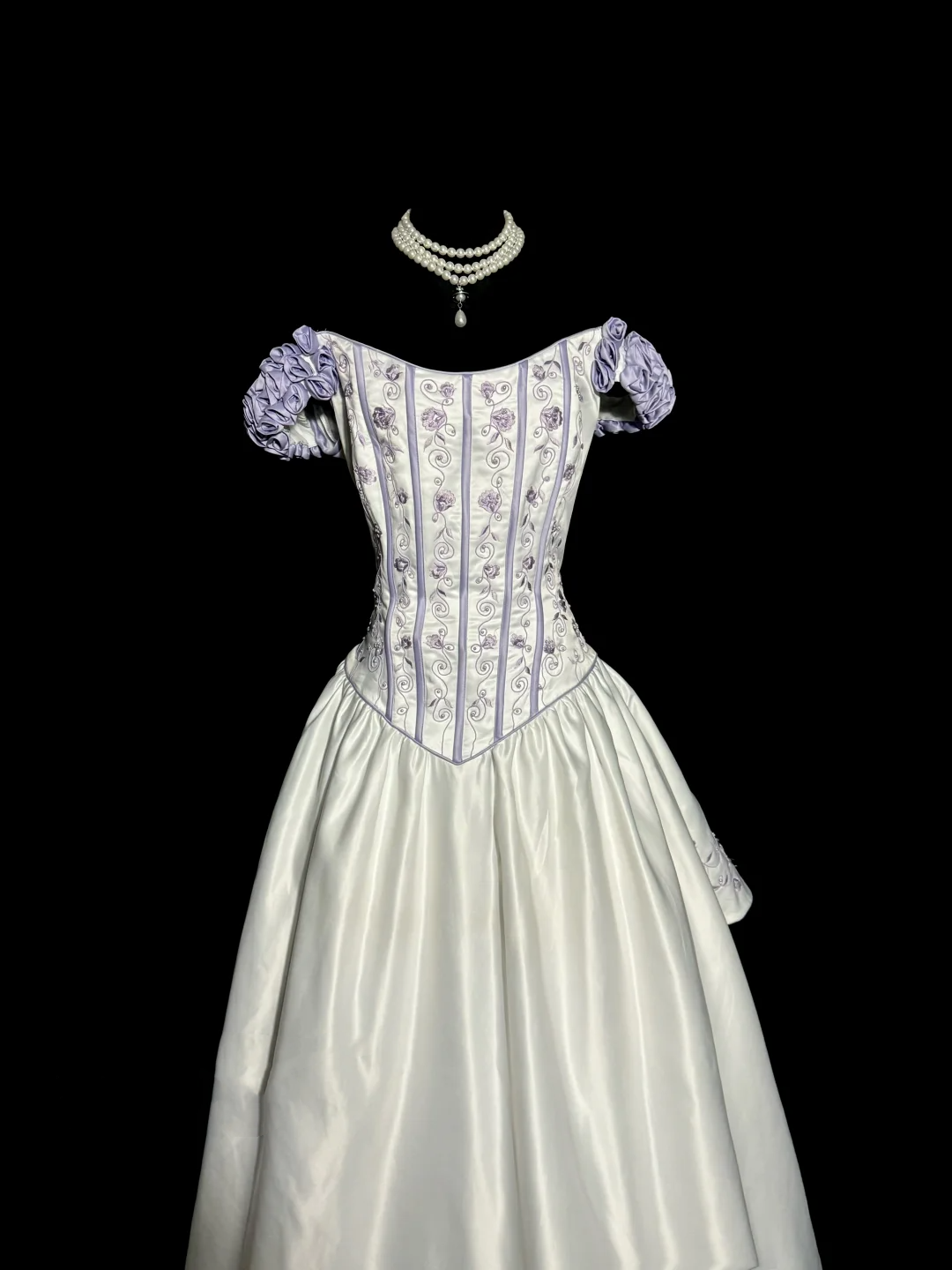 Aesthetic Ball Gown Off The Shoulder White Prom Dress Ruffle Long Party Dress