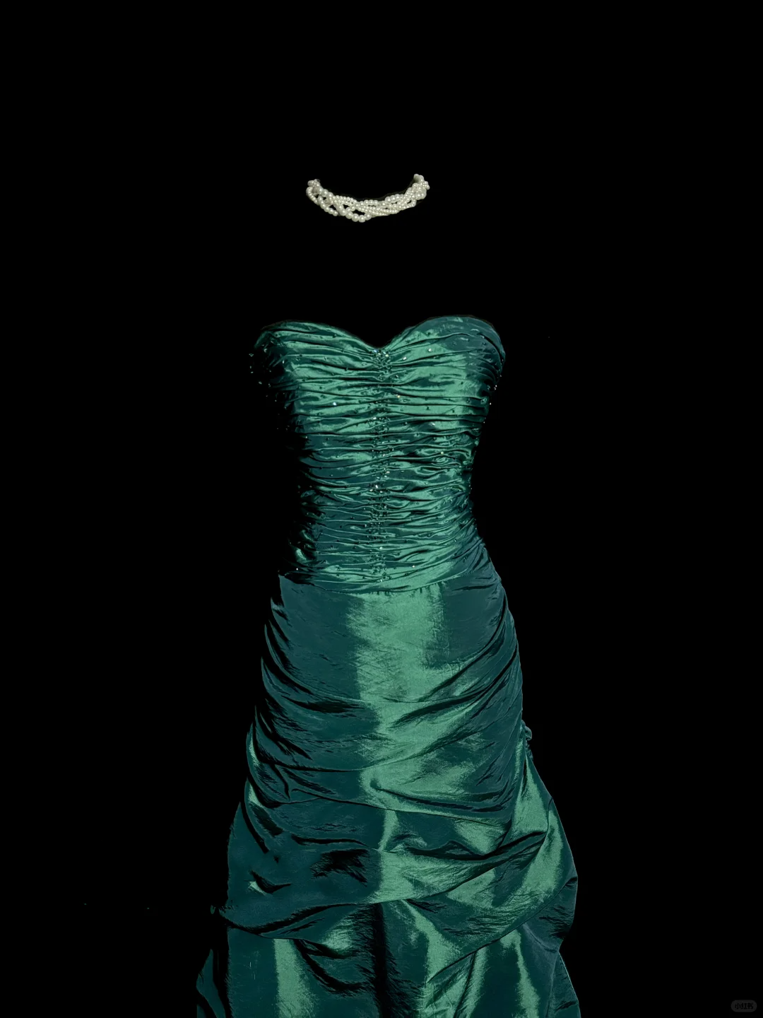 Aesthetic Mermaid Sweetheart Neckline Green Taffeta Prom Dress Ruffle Long Party Dress