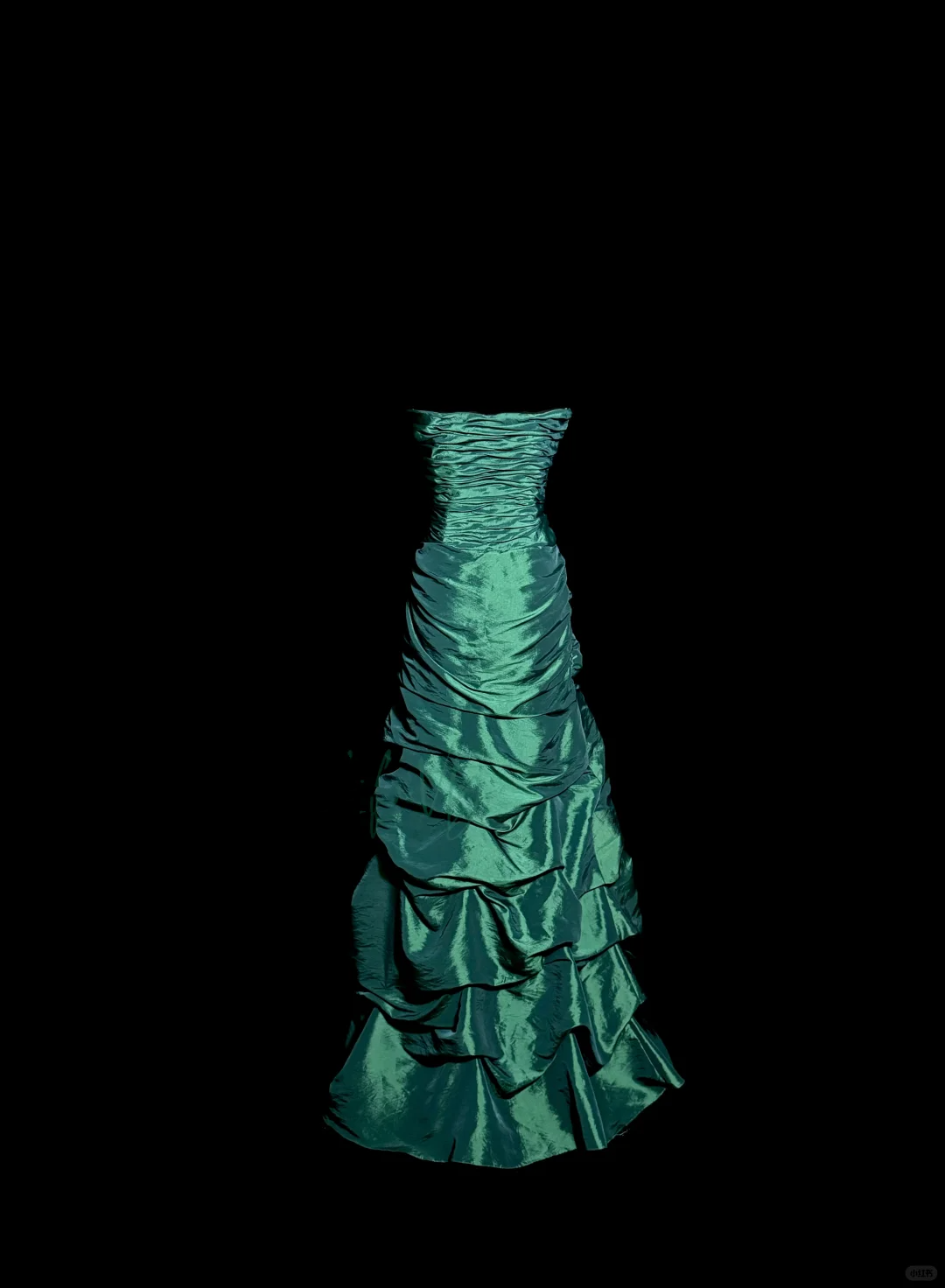 Aesthetic Mermaid Sweetheart Neckline Green Taffeta Prom Dress Ruffle Long Party Dress