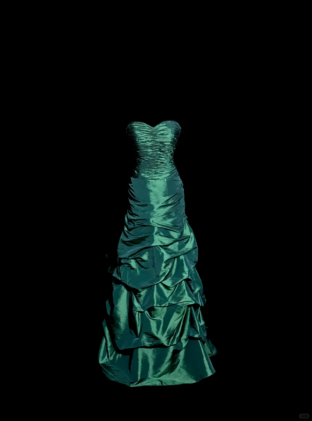 Aesthetic Mermaid Sweetheart Neckline Green Taffeta Prom Dress Ruffle Long Party Dress