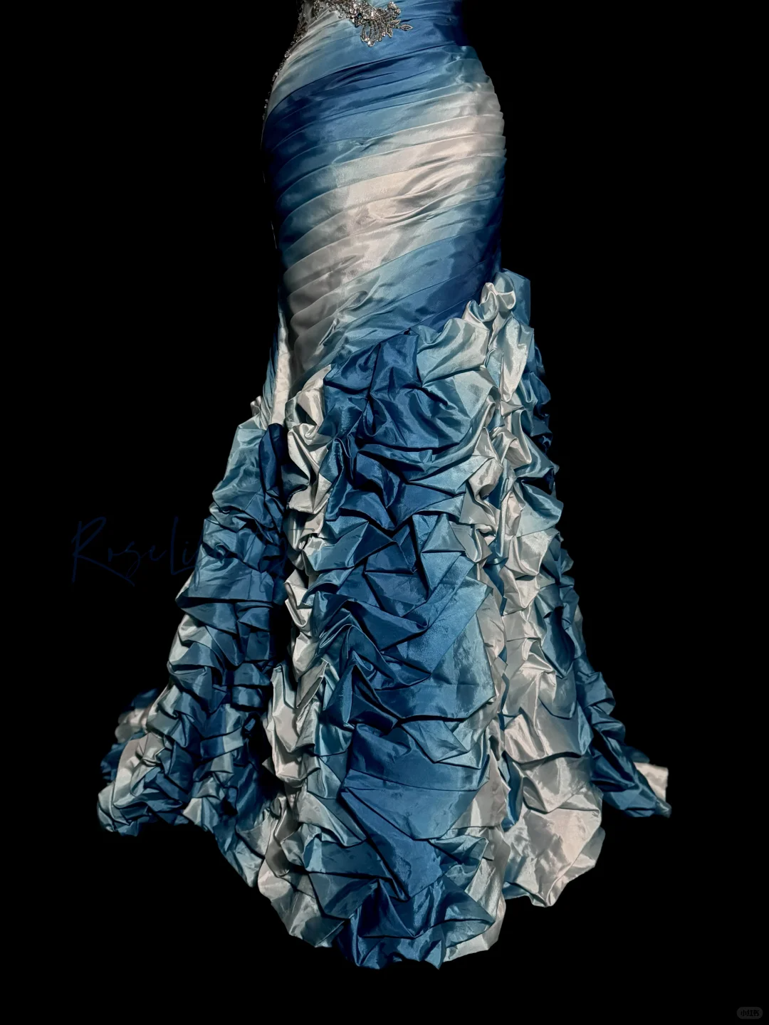 Vintage Mermaid Sweetheart Sleeveless Long Blue Prom Gown Fairy Prom Dresses
