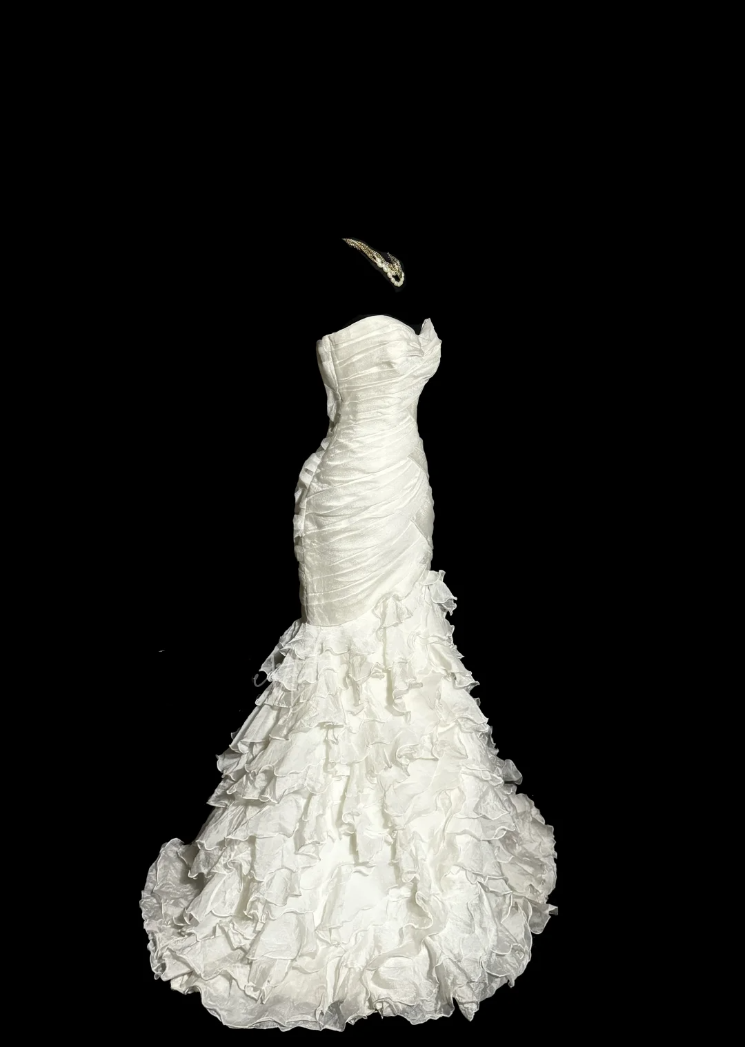 Classy Mermaid Sweetheart Tulle Ivory Long Wedding Dress Bridal Dresses