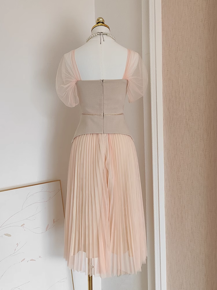 Sexy A Line Square Neckline Short Sleeves Party Dress Holiday Birthday Dresses For Women