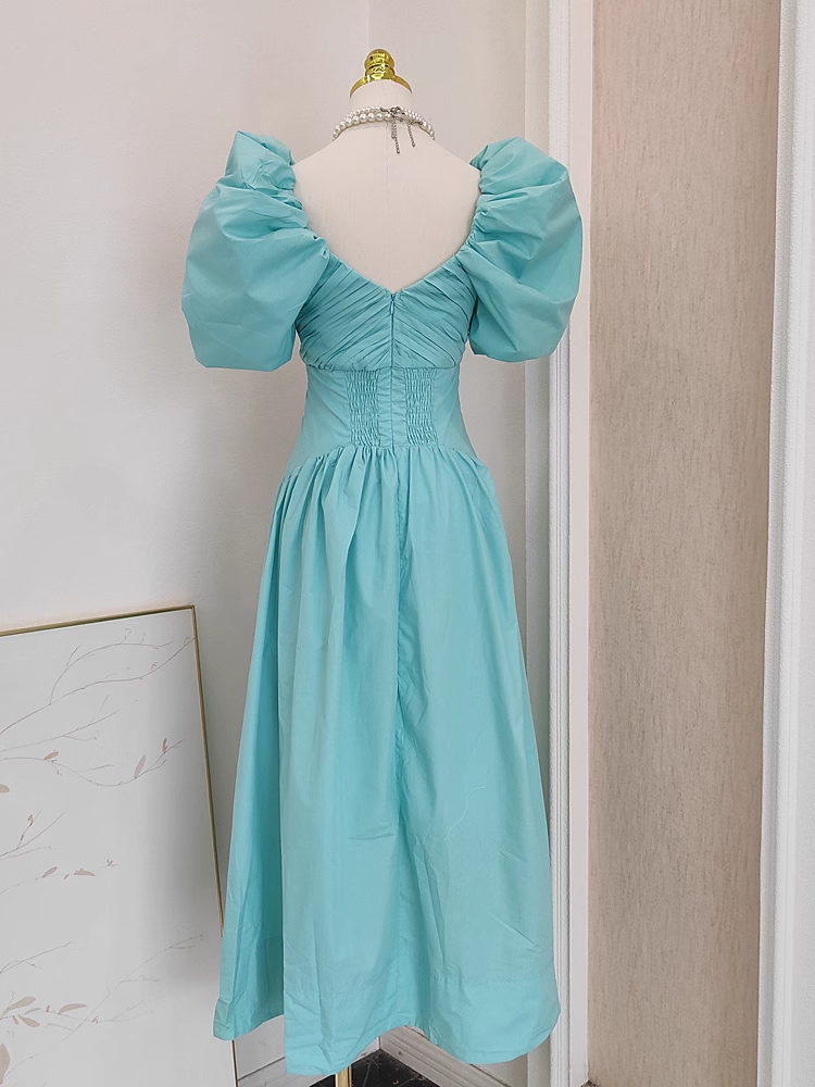 Simple A Line V Neckline Blue Satin Homecoming Dresses Birthday Outfits With Ruffles