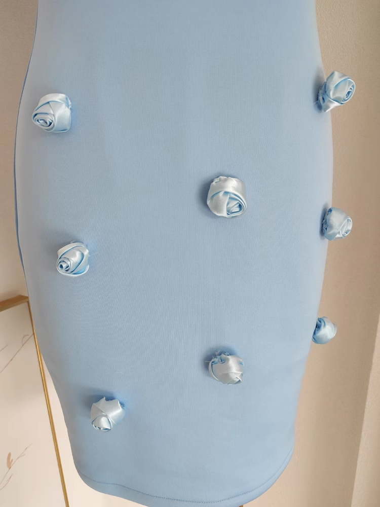 Cute Sheath One Shoulder One Shoulder Blue Cocktail Dress Short Birthday Outfits