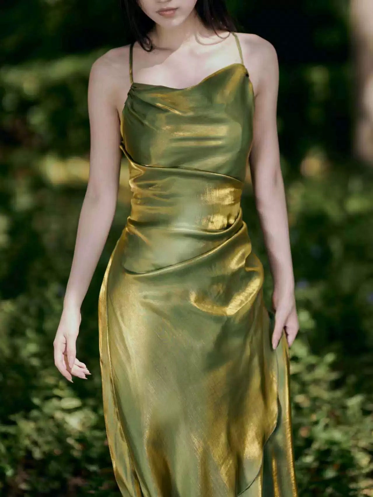 Vintage Sheath Spaghetti Straps Green Shiny Prom Dresses Birthday Outfits