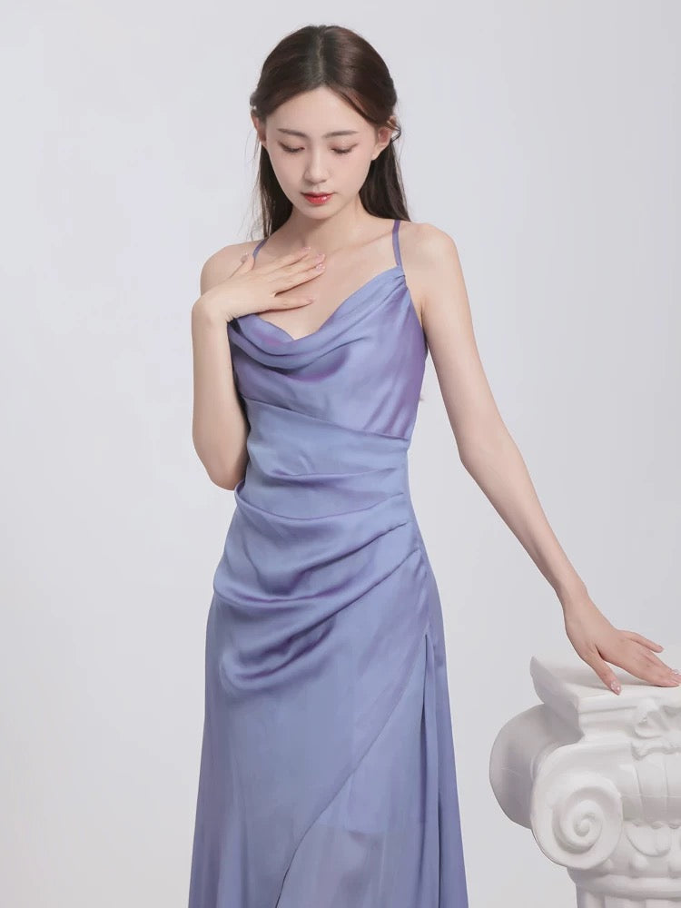 Vintage Sheath Halter Lilac Ankle Length Prom Dresses Birthday Outfits