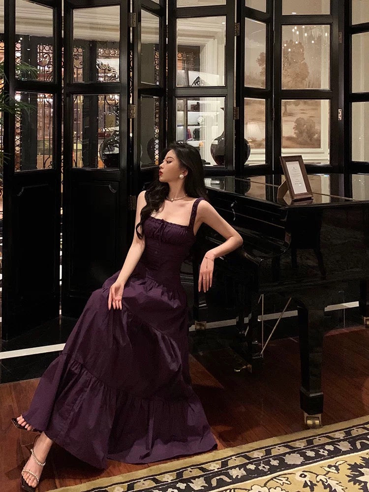Gorgeous A Line Straps Grape Sleeveless Date Night Dress Prom Dresses Birthday Outfits