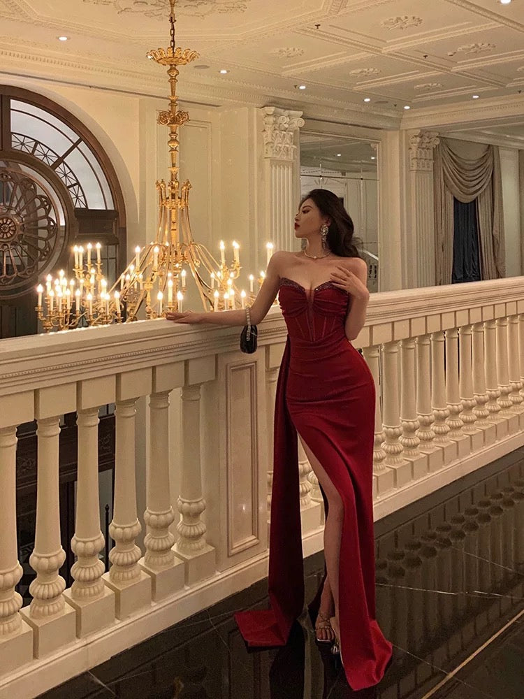 Gorgeous Sheath Sweetheart Red Sleeveless Date Night Dress Prom Dresses Birthday Outfits