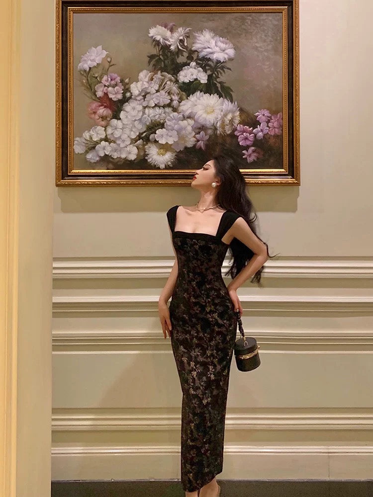 Classy Mermaid Square Neckline Sleeveless Black Lace Prom Dresses Birthday Outfits