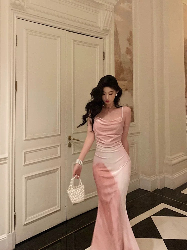 Gorgeous Sheath Spaghetti Straps Sleeveless Pink Date Night Dress Prom Dresses Birthday Outfit