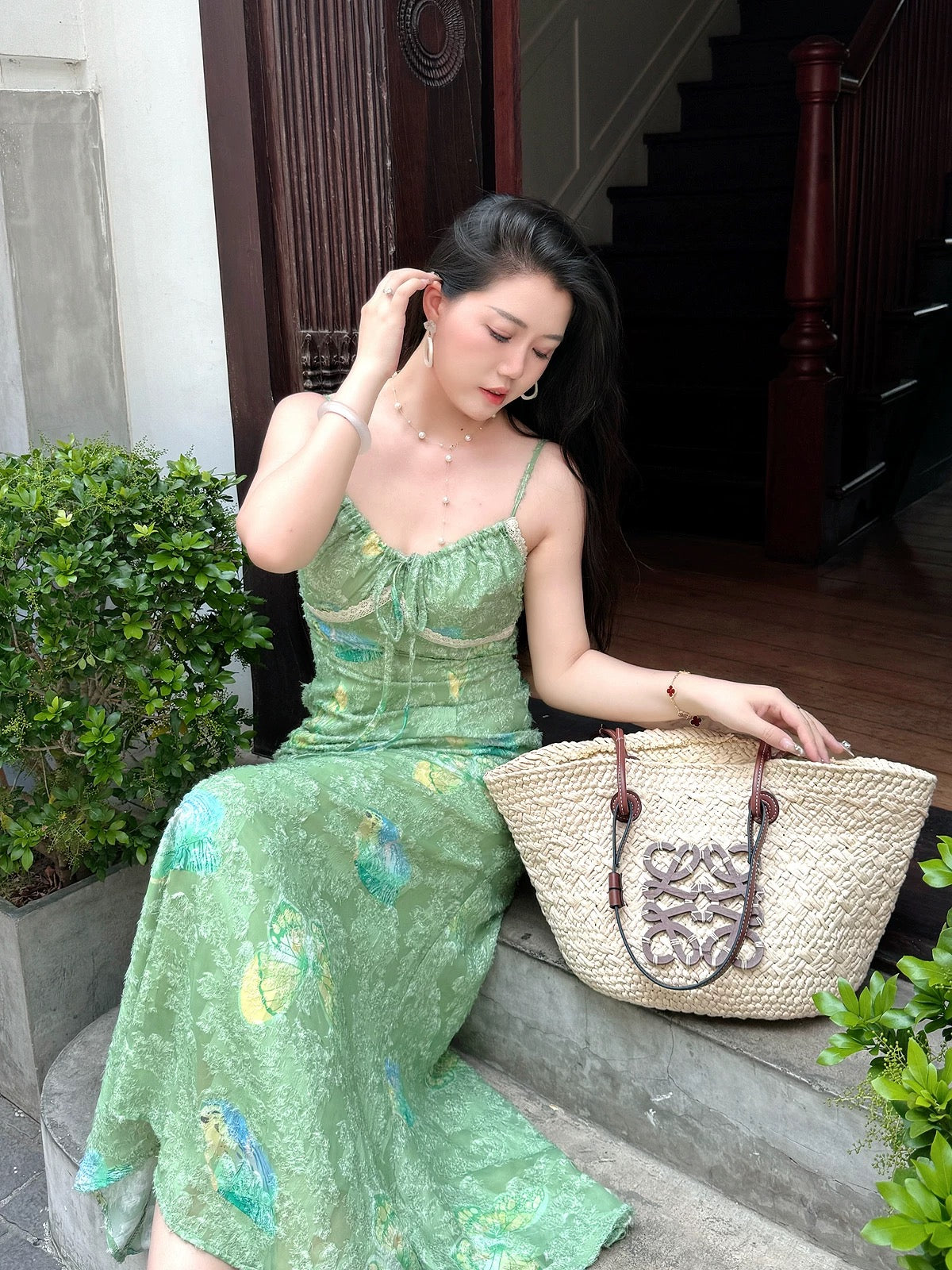 Stunning Sheath Spaghetti Straps Green Satin Date Night Dress Prom Dresses Birthday Outfit