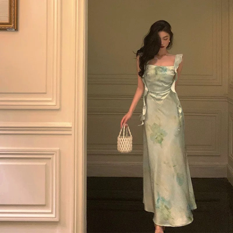 Gorgeous A Line Straps Mint Green Date Night Dress Prom Dresses With Ruffles Party Dress Birthday Outfits