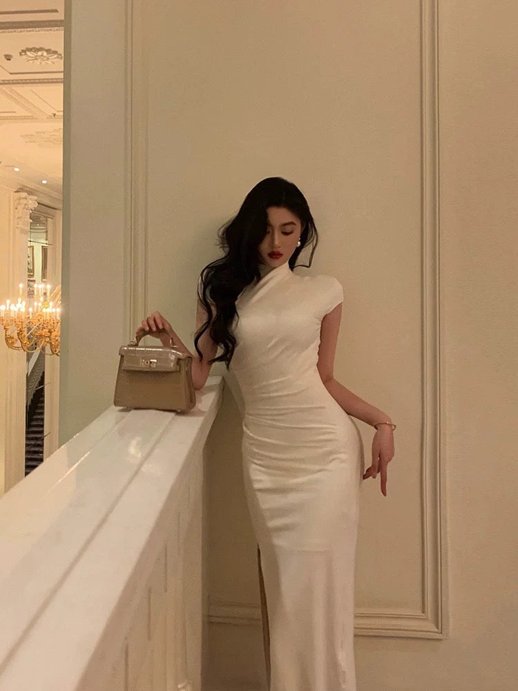 Gorgeous Sheath High Neckline White Date Night Dress Prom Dresses Party Dress Birthday Outfits