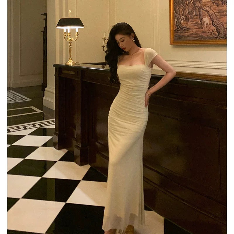 Gorgeous Sheath Square Neckline Ivory Date Night Dress Prom Dresses Party Dress Birthday Outfits