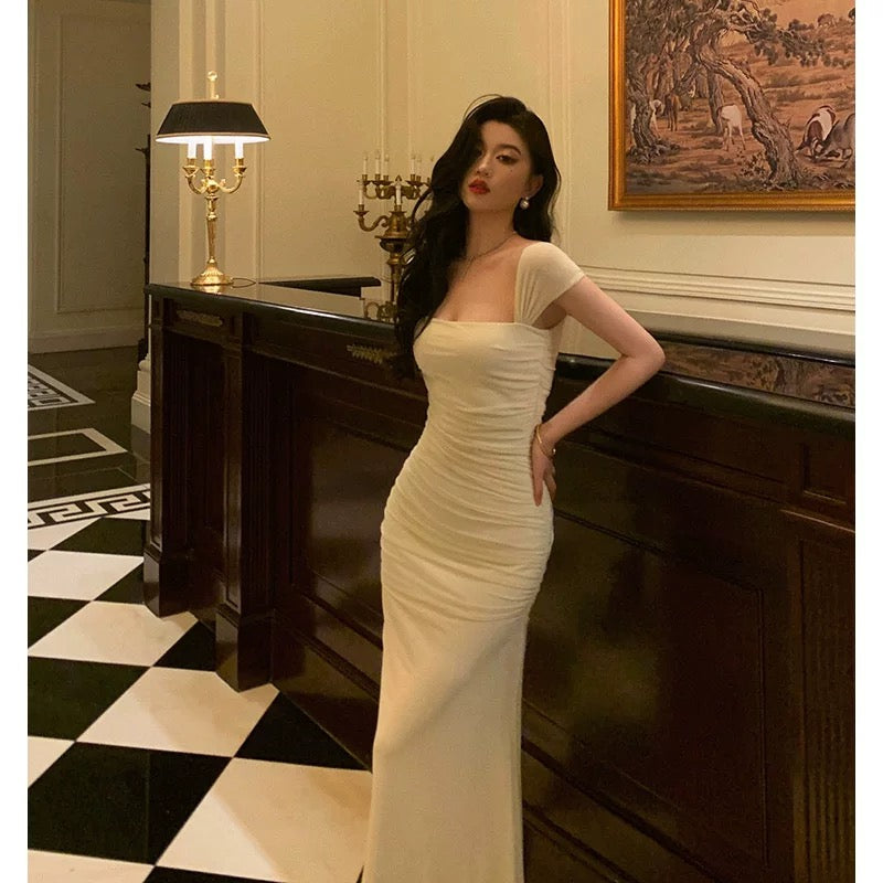 Gorgeous Sheath Square Neckline Ivory Date Night Dress Prom Dresses Party Dress Birthday Outfits