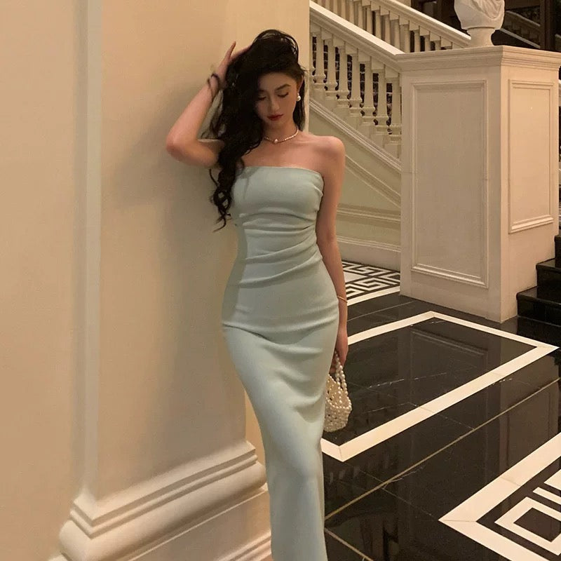 Classy Sheath Strapless Sleeveless Mint Green Prom Dresses Birthday Outfits