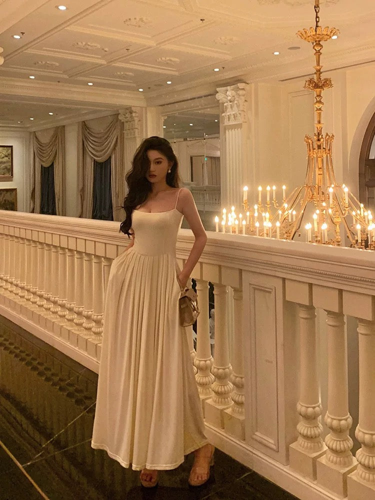 Stunning A Line Spaghetti Straps White Date Night Dress Prom Dresses Birthday Party Outfit