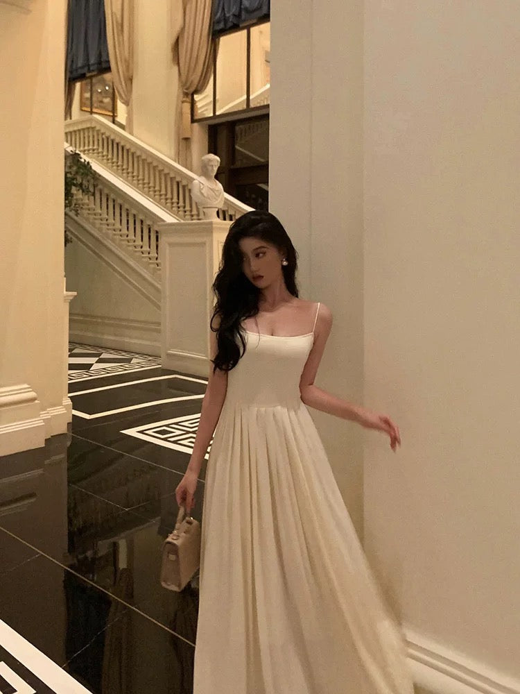 Stunning A Line Spaghetti Straps White Date Night Dress Prom Dresses Birthday Party Outfit