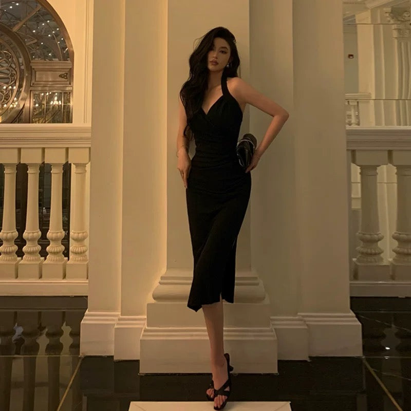 Sexy Sheath V Neckline Knee Length Black Prom Dresses Birthday Outfits