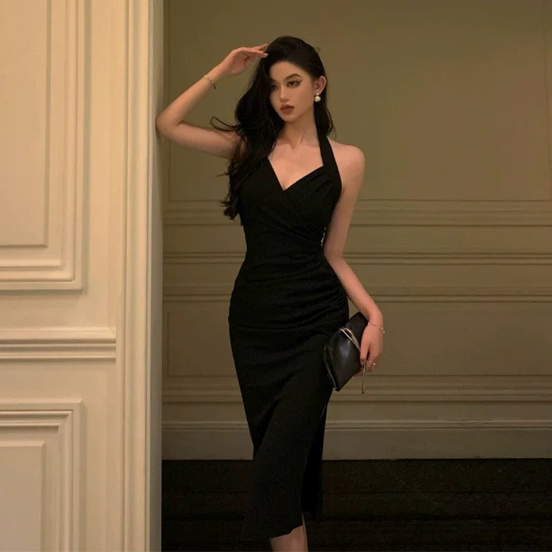 Sexy Sheath V Neckline Knee Length Black Prom Dresses Birthday Outfits