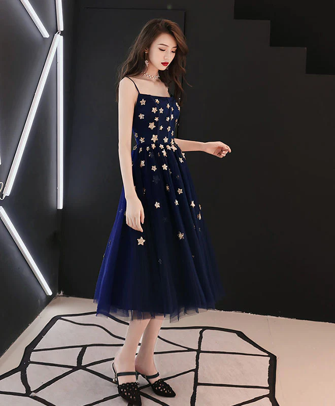 Blue tulle short prom dress blue tulle homecoming dress