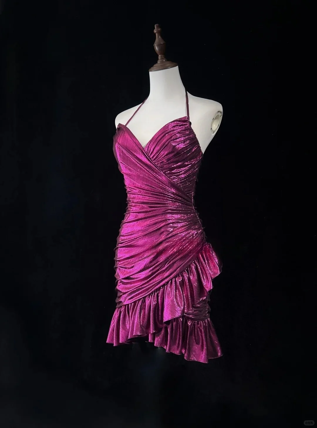 Sexy Halter Pleated Mini Cocktail Dresses Homecoming Dress