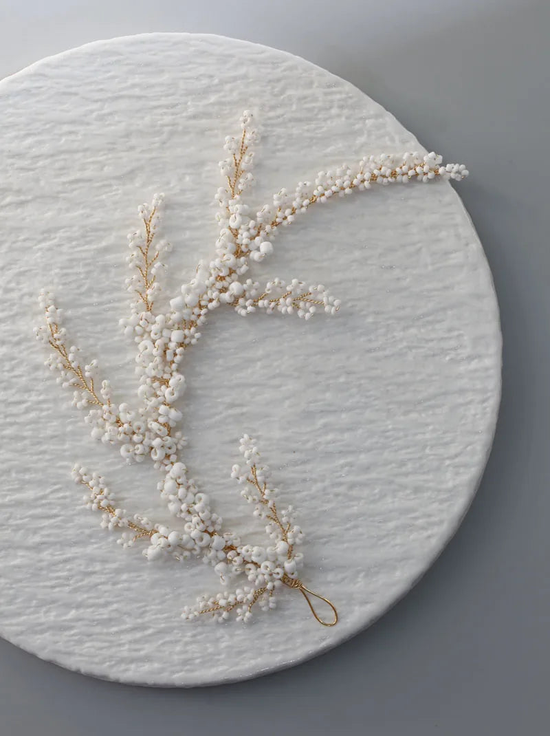 Wedding Accessories Gold Color Hairpins White Flower Head Pieces For Brides Bridesmaids Women Hair Combs Pin Clip Bridal Jewelry c