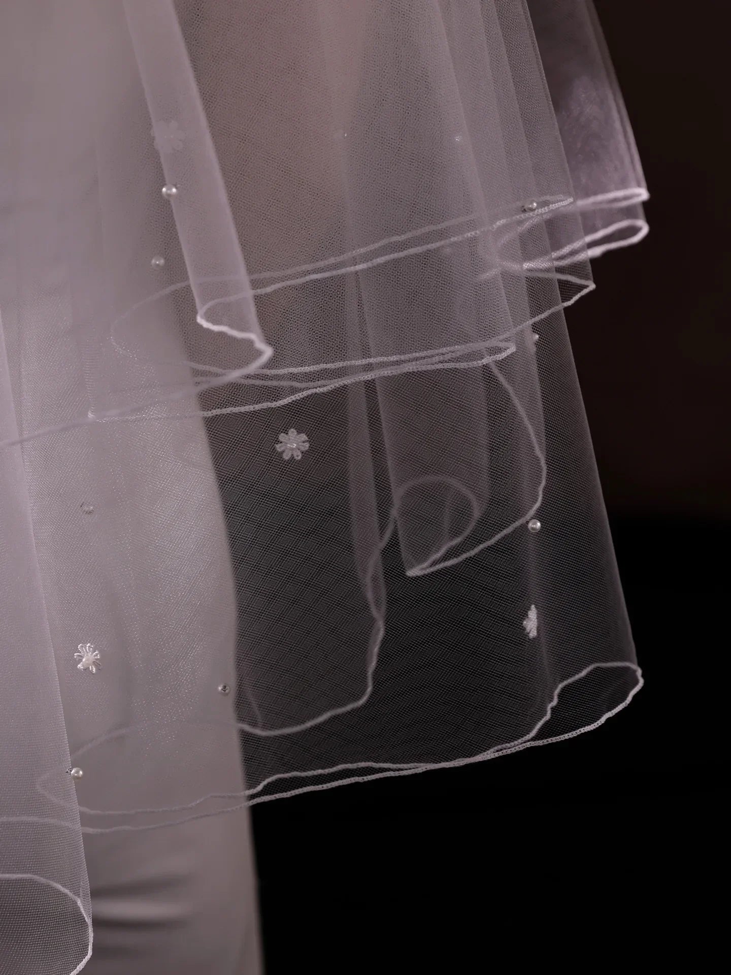 Flower Pearl Bridal Veil Short Wedding Veils For Brides Evening Dinner Party Dress Women Girl Gifts Hair Accessories Jewelry