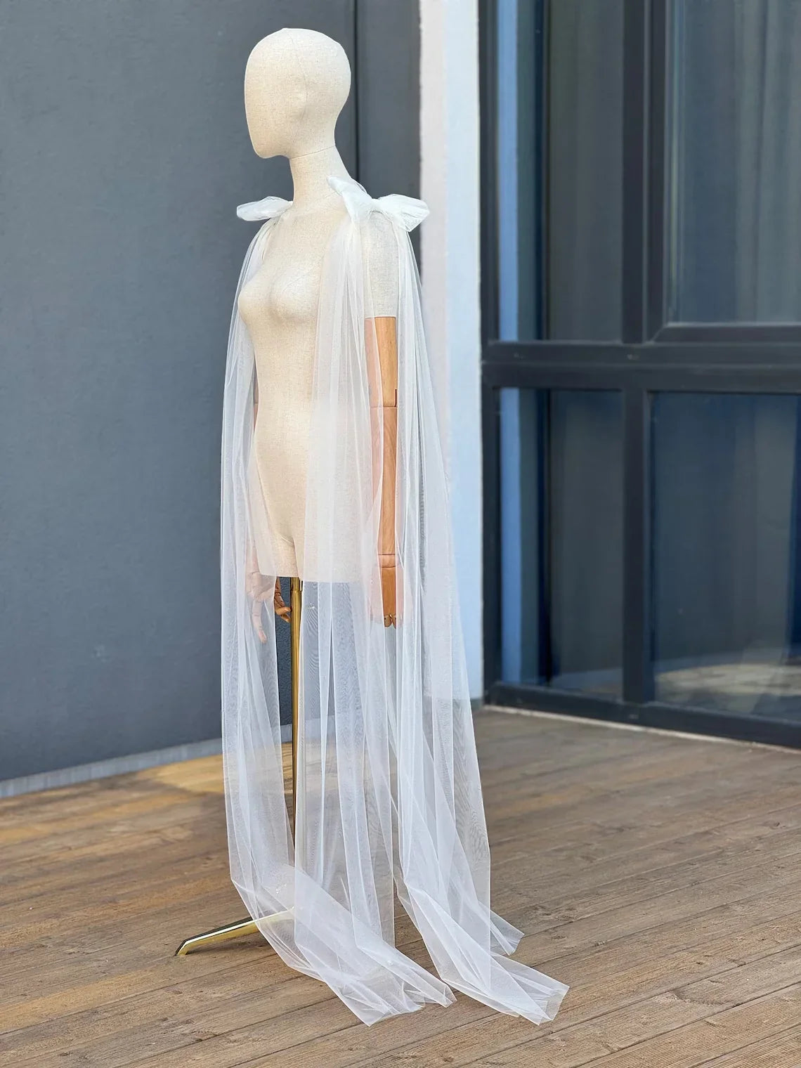 Bow Wedding Sleeves, Detachable Sleeves for Dress, Bow Wings , Detachable Shoulder Capes Veil