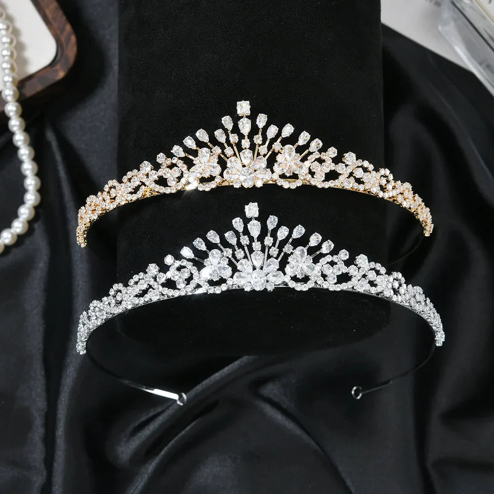 Bridal Hair Jewelry AAA Zircon Tiaras and Crowns CZ Zirconia Headband Women Brides Prom Pageant Headpiece Wedding Accessories