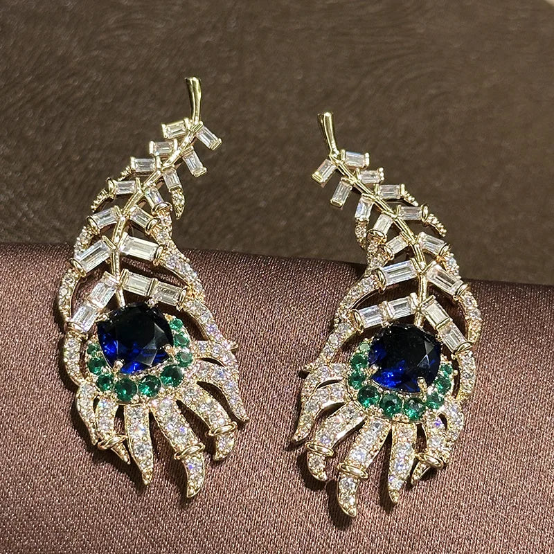 Luxury CZ AAA Zircon Bridal Earrings Colorful Cubic Zirconia Wedding Earring For Women Bride Accessories Birthday Gifts Jewelry a