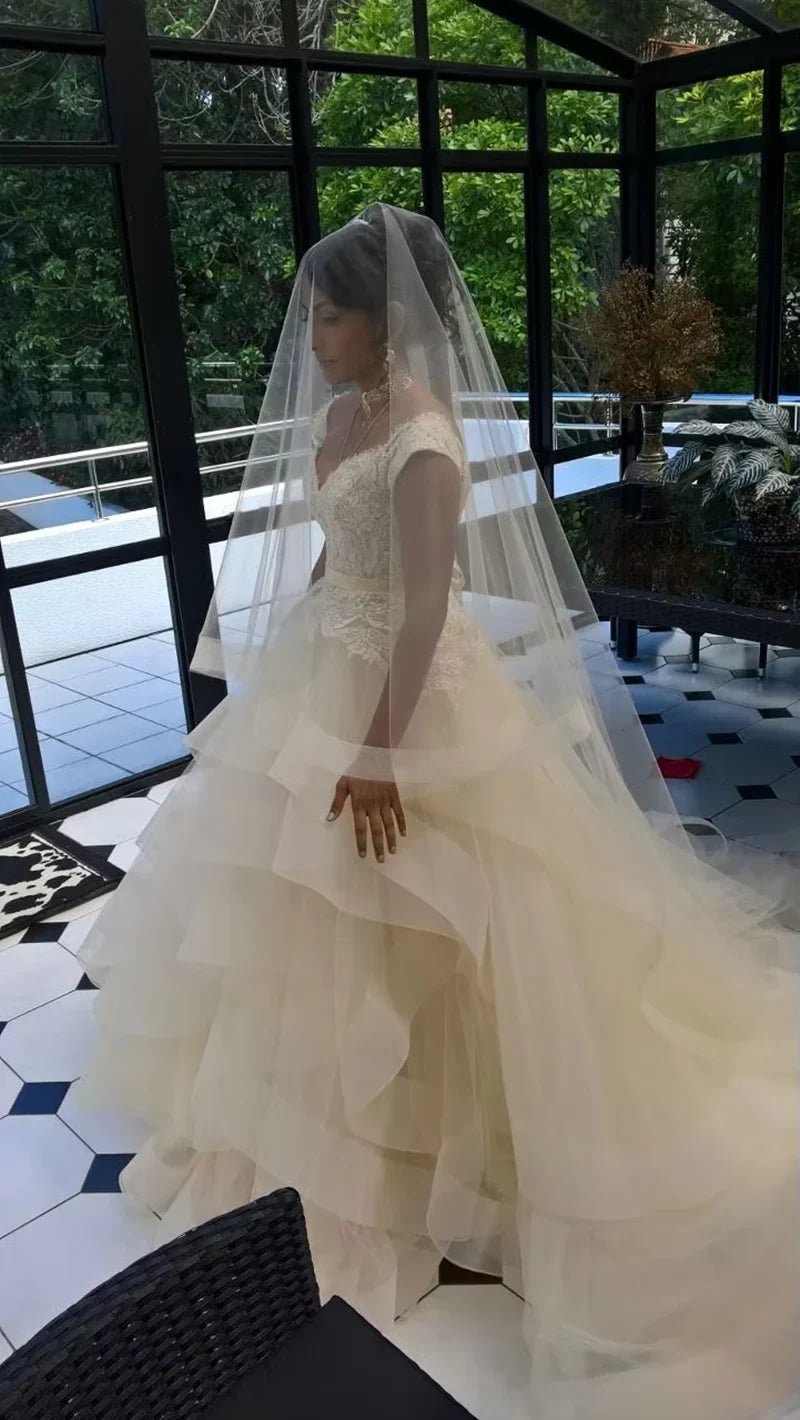 Cathedral length 3 meters bridal veil with horsehair trim drop veil 1 layer wedding veil no comb in white,ivory, champagne 300cm
