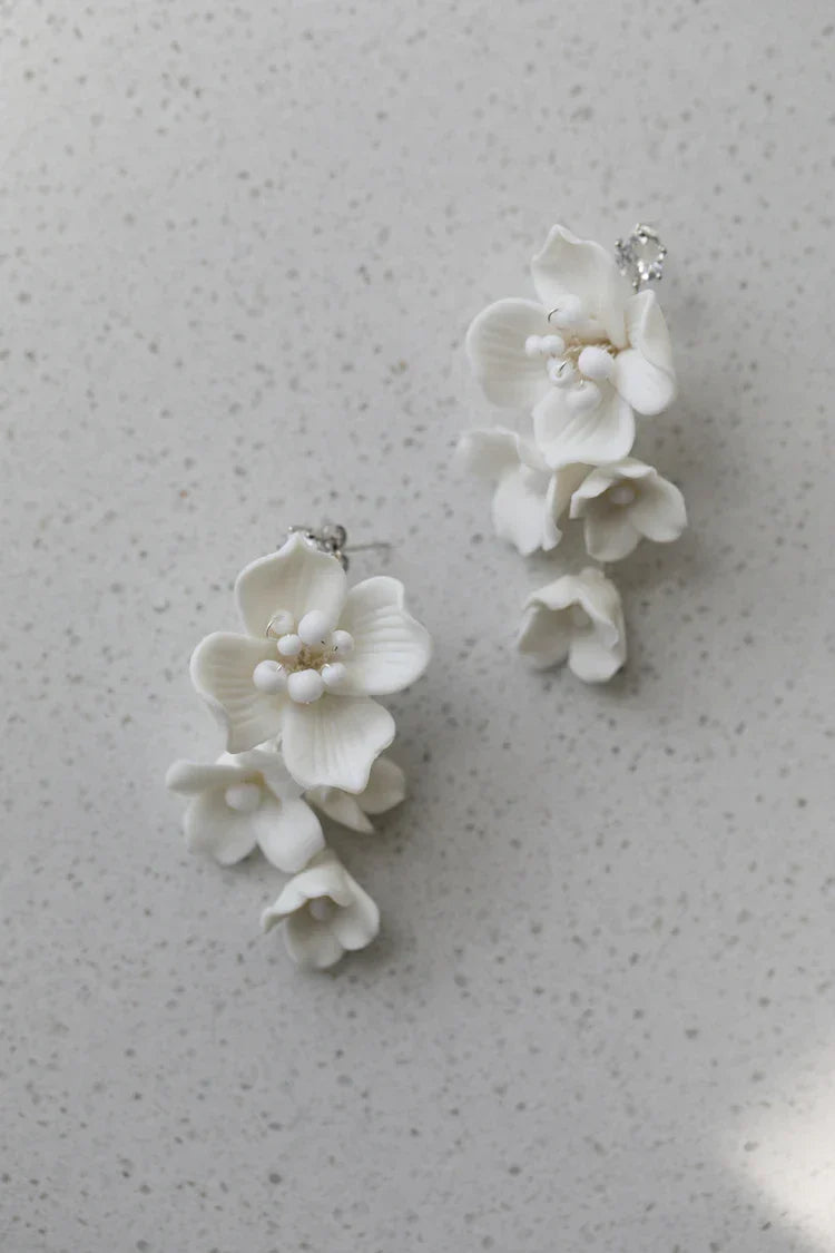 Wedding Hair Accessories Porcelain Flower Headpiece Headwear Women Girl Headdress For Brides Headband Hairband Bridal Jewelry silver color 1