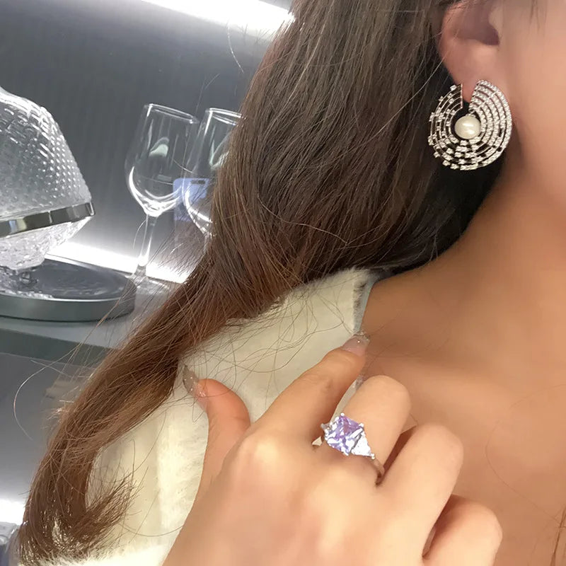 High Quality Pearl Zircon Bridal Earrings CZ Cubic Zirconia Wedding Earring Brides Women Accessories Birthday Gifts Jewelry