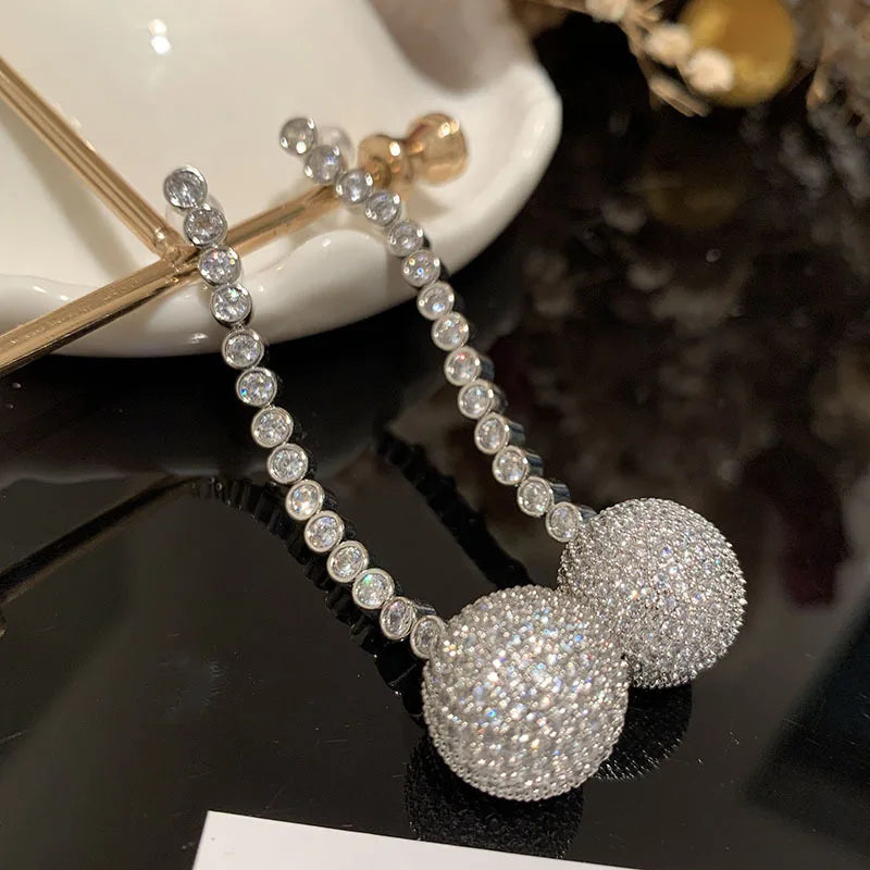 Luxury Zircon Bridal Earrings Cubic Zirconia Wedding Drop Earring For Brides Accessories Women Party Evening Dress Jewelry