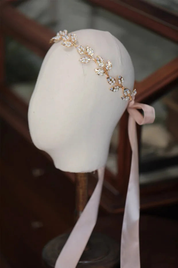 Gold Color Headband Hairband Leaf Headpiece Hairpin Bride Bridesmaids Hair Comb Pin Headdress Bridal Jewelry Wedding Accessories