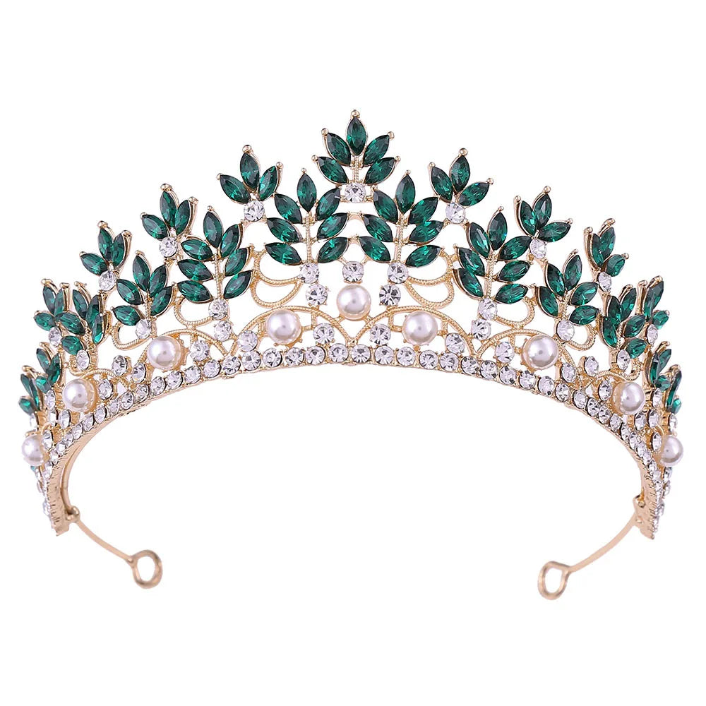 Baroque Crowns And Tiaras For Wedding Bride Hair Accessories Pearl Crystal Princess Queen Bridal Tiara Crown For Women Headdress as picture 1