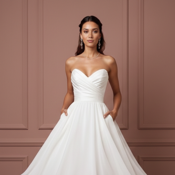 Short Flowy Wedding Dress Chiffon Fabric Light Weight Destination