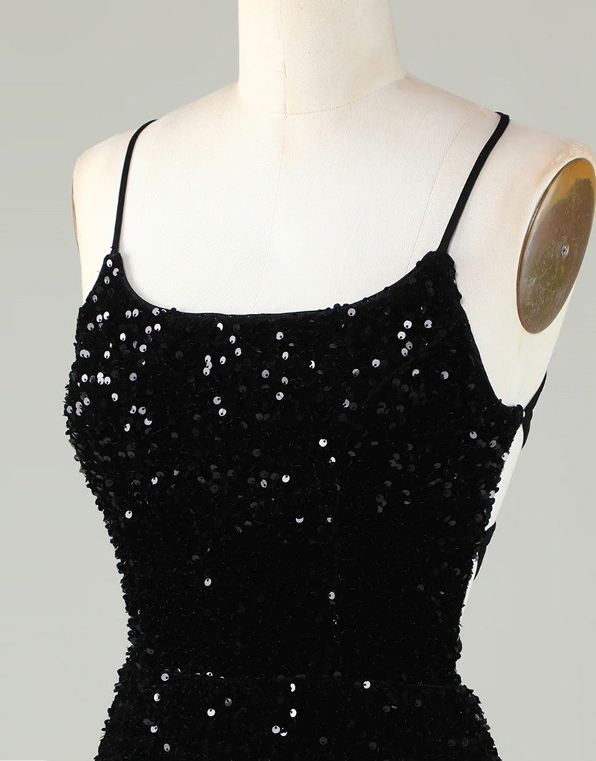 Short-Mini Spaghetti straps Corset Back Homecoming Dress