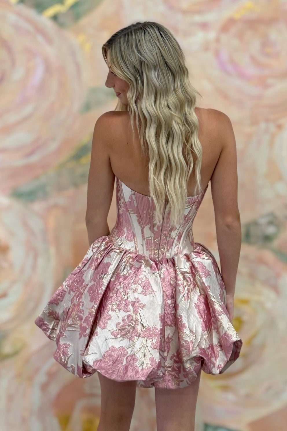 Stunning A Line Strapless Yellow Corset Homecoming Dress