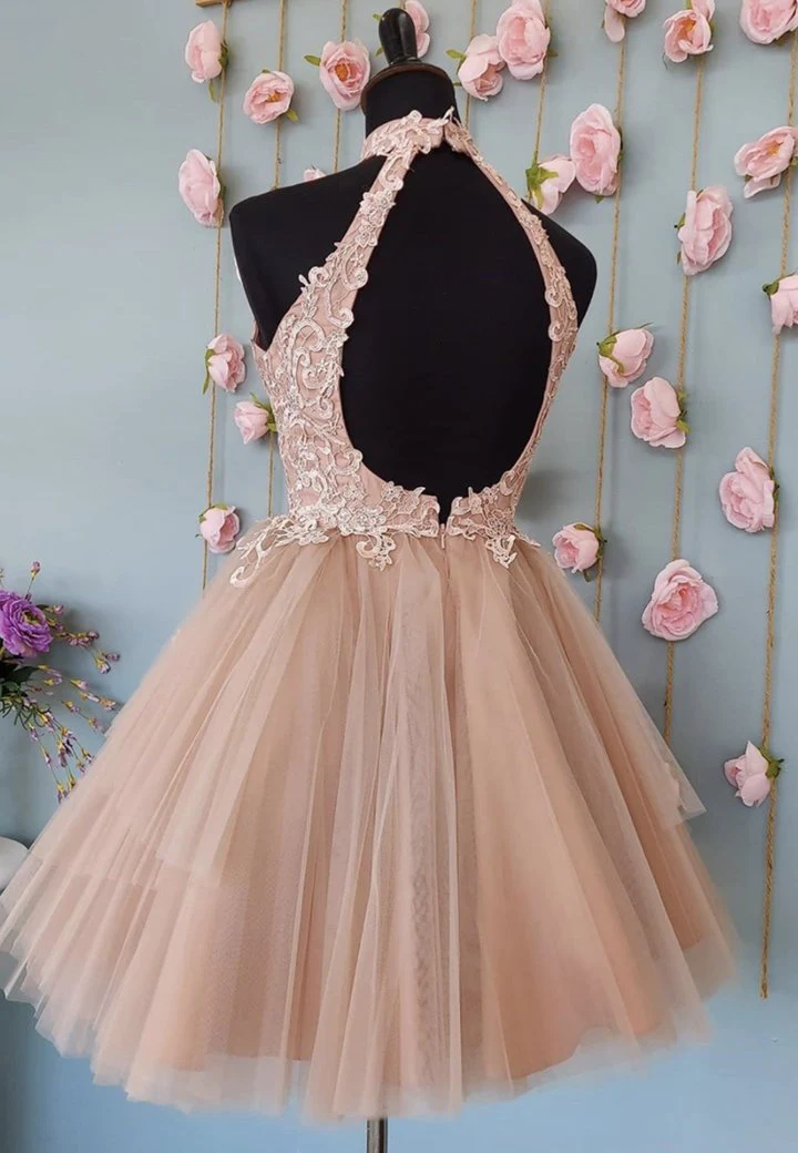 Cute lace short prom dress homecoming dress