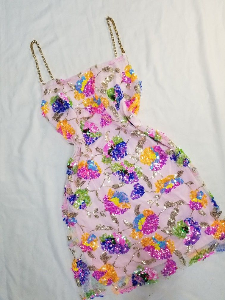 Sparkly Spaghetti Straps Sequin Sheath Cocktail Dress Short Homecoming Dress