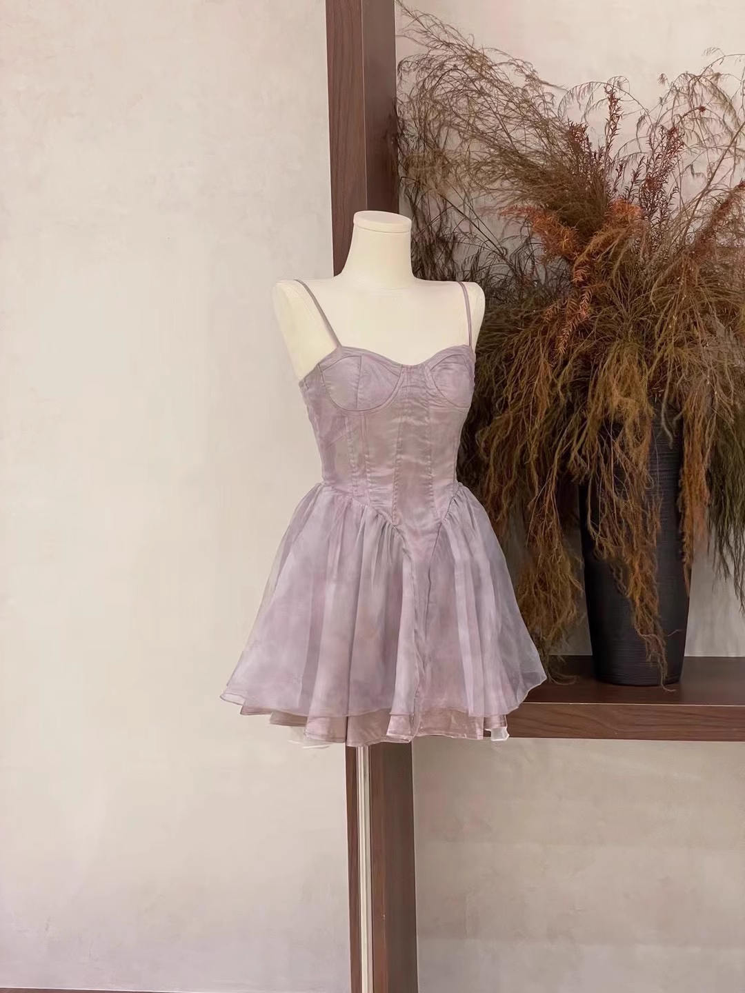 Purple Straps A Line Birthday Dress Short Holiday Dress
