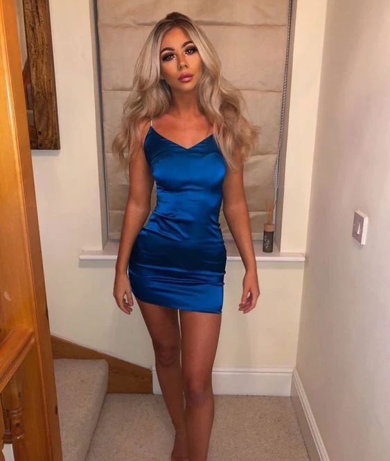Royal Blue Boycon Short Homecoming Dress