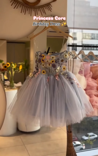 Beautiful Blue Tulle Appliques Short Party Dress Homecoming Dress