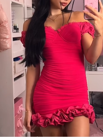 Cute Yellow Sweetheart Neck Sheath Ruffles Birthday Outfits Off The Shoulder Short Homecoming Dress