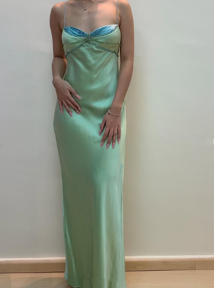 Fashion Green Straps Sheath Party Evening Gown Sweetheart Prom Dress With Beading