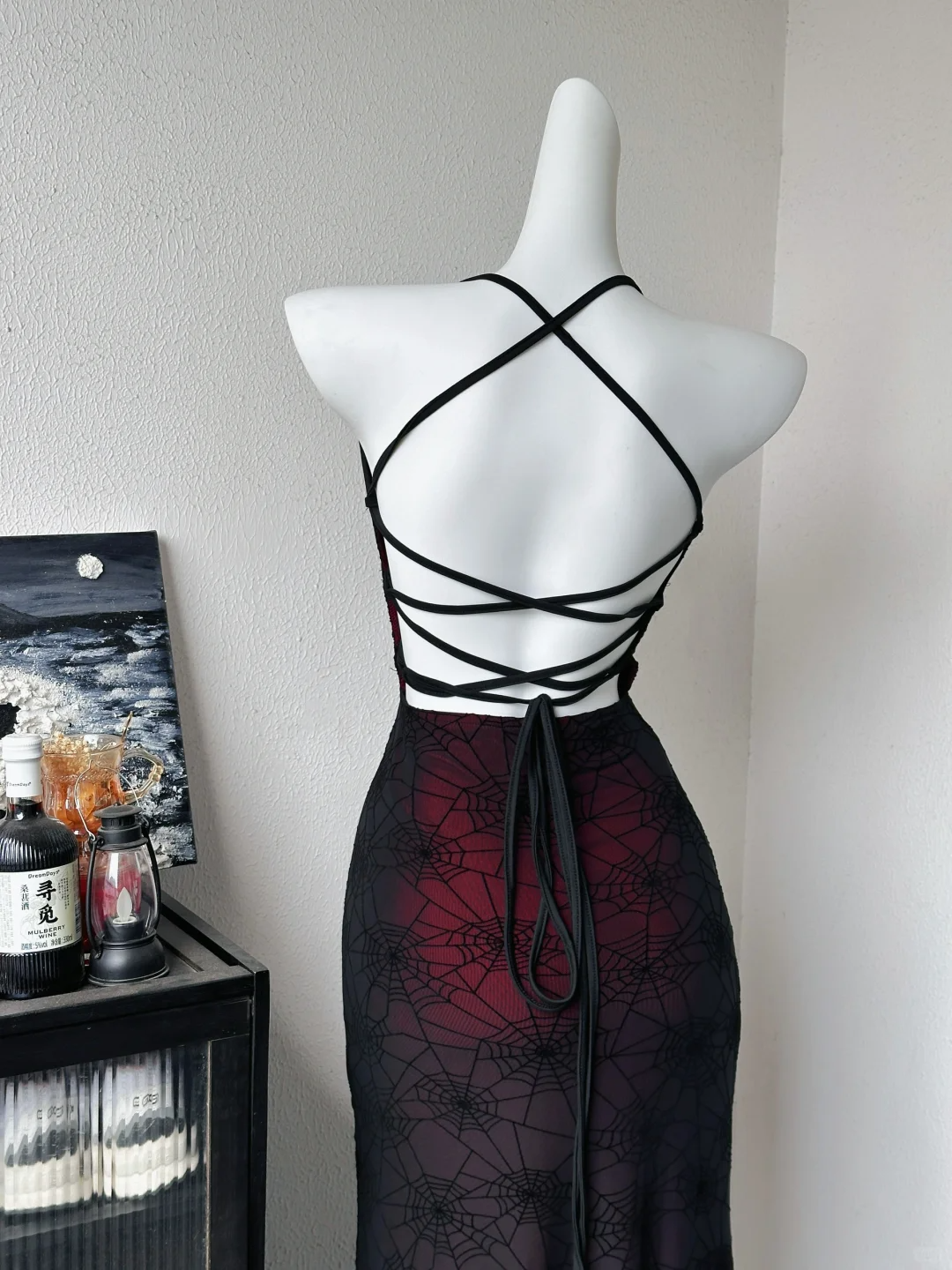 Vintage Halter Burgundy Sheath Long Evening Dress Backless Party Dress